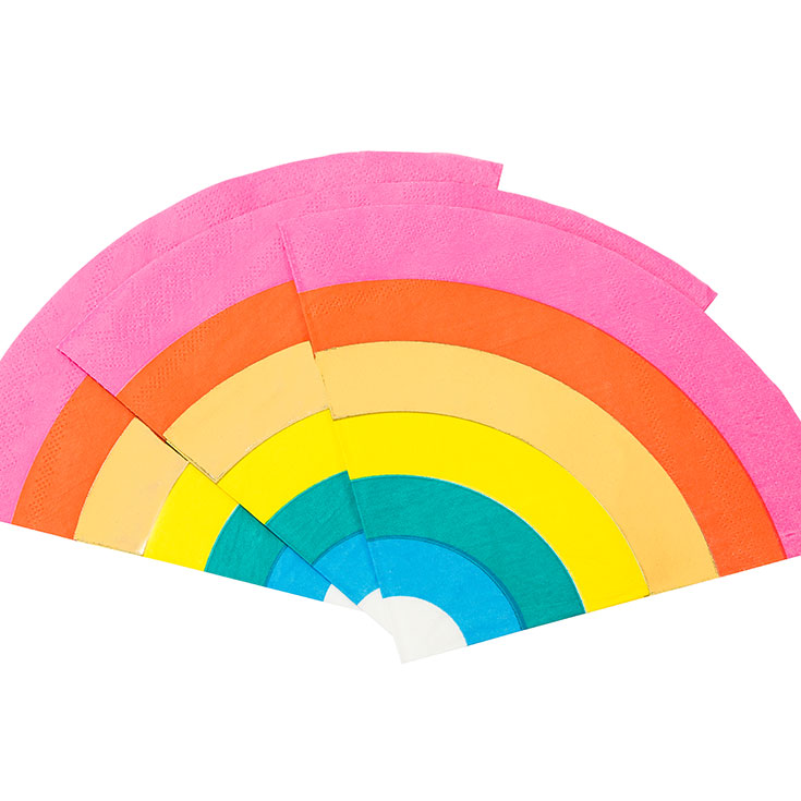 16 geformte Servietten Bright Rainbow