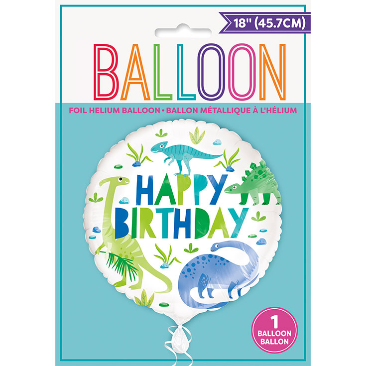 "Happy Birthday" Dino Foil Balloon