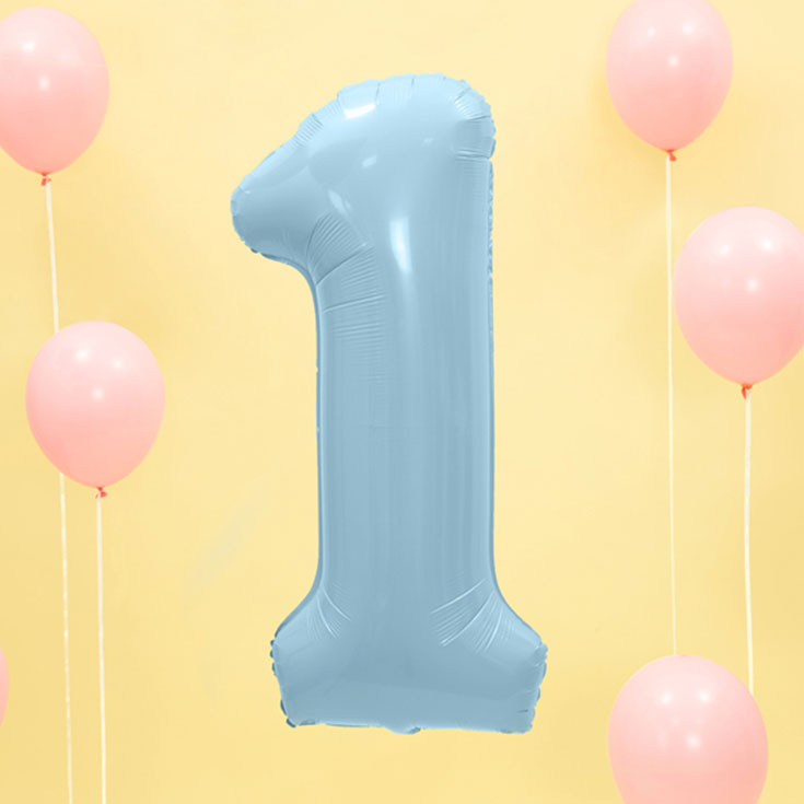 Pastel Blue "1" Foil Balloon 
