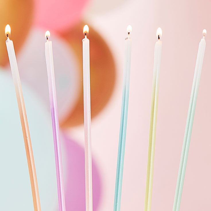 12 Tall Pastel Ombre Candles