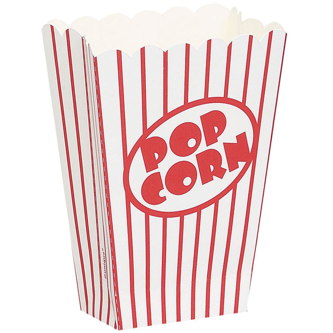 Popcorn Boxen -  rot gestreifte 