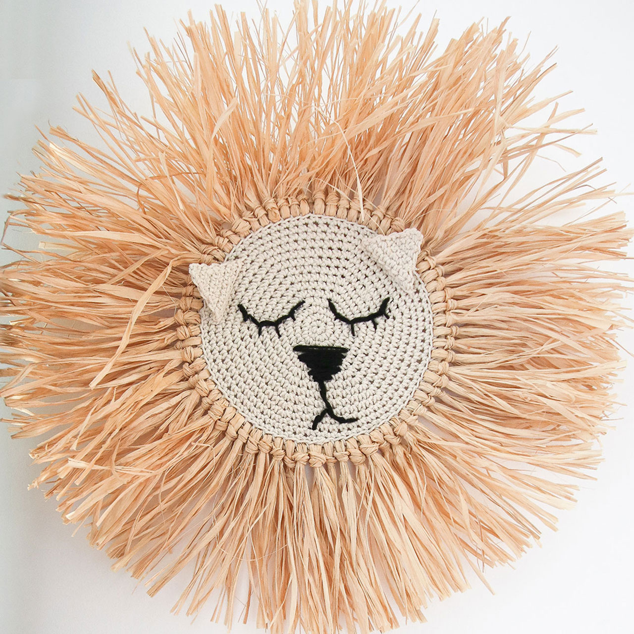 Raffia Lion Head Decoration