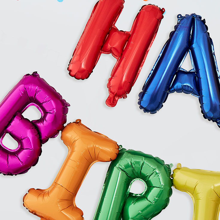  Balloon Banner - Rainbow  Happy Birthday