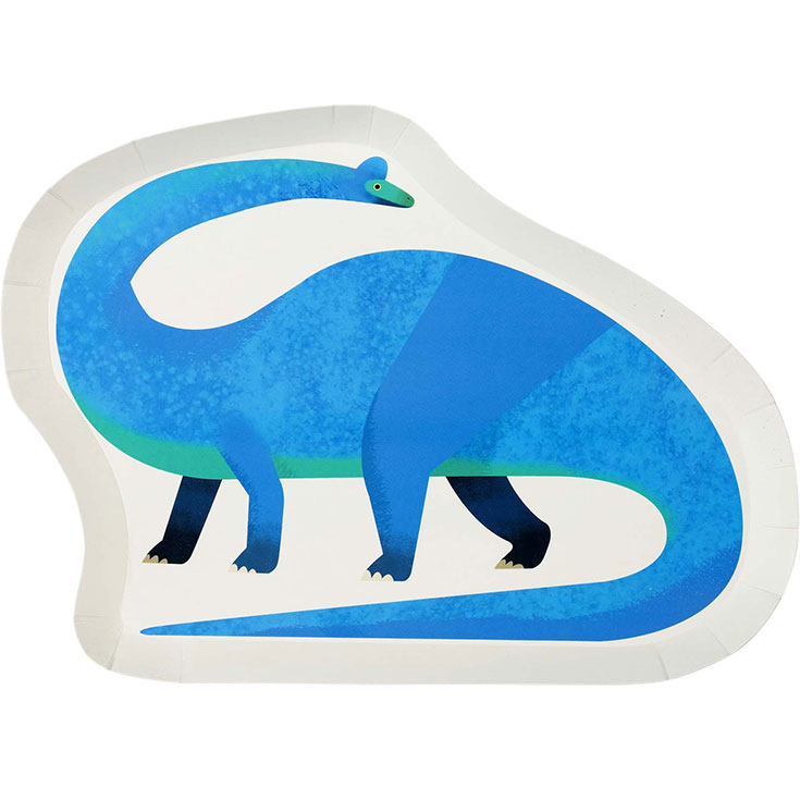 12 Shaped Party Dino Plates