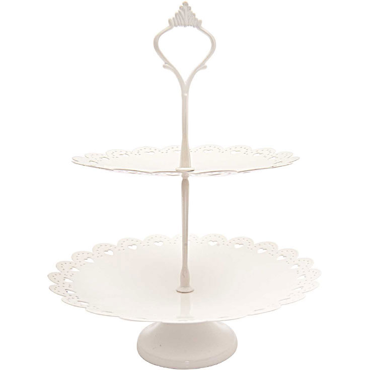 White Metal Tiered Cupcake Stand