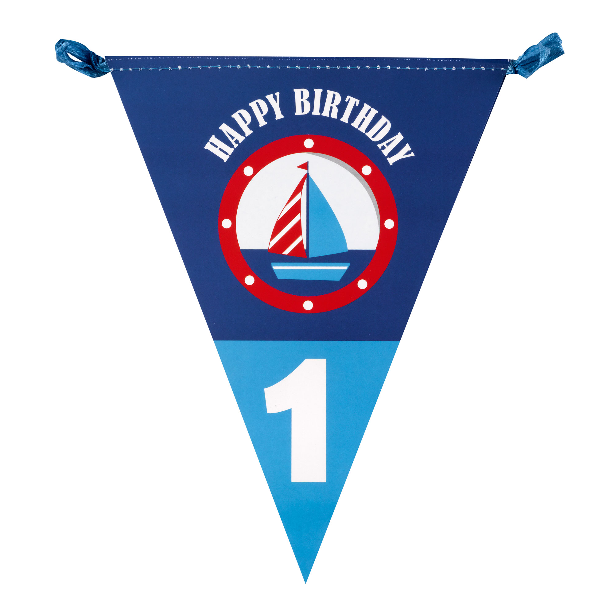 Ahoy There 1st Birthday Flag Banner