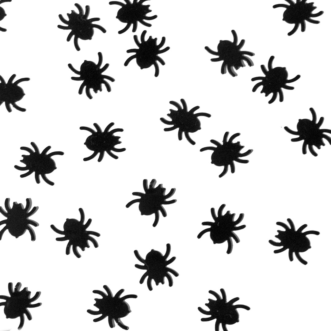 Tischkonfetti Schwarze Spinnen
