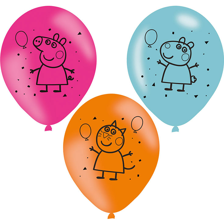 6 Peppa Pig Party Balloons
