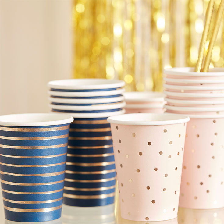 8 Pink & Blue Cups